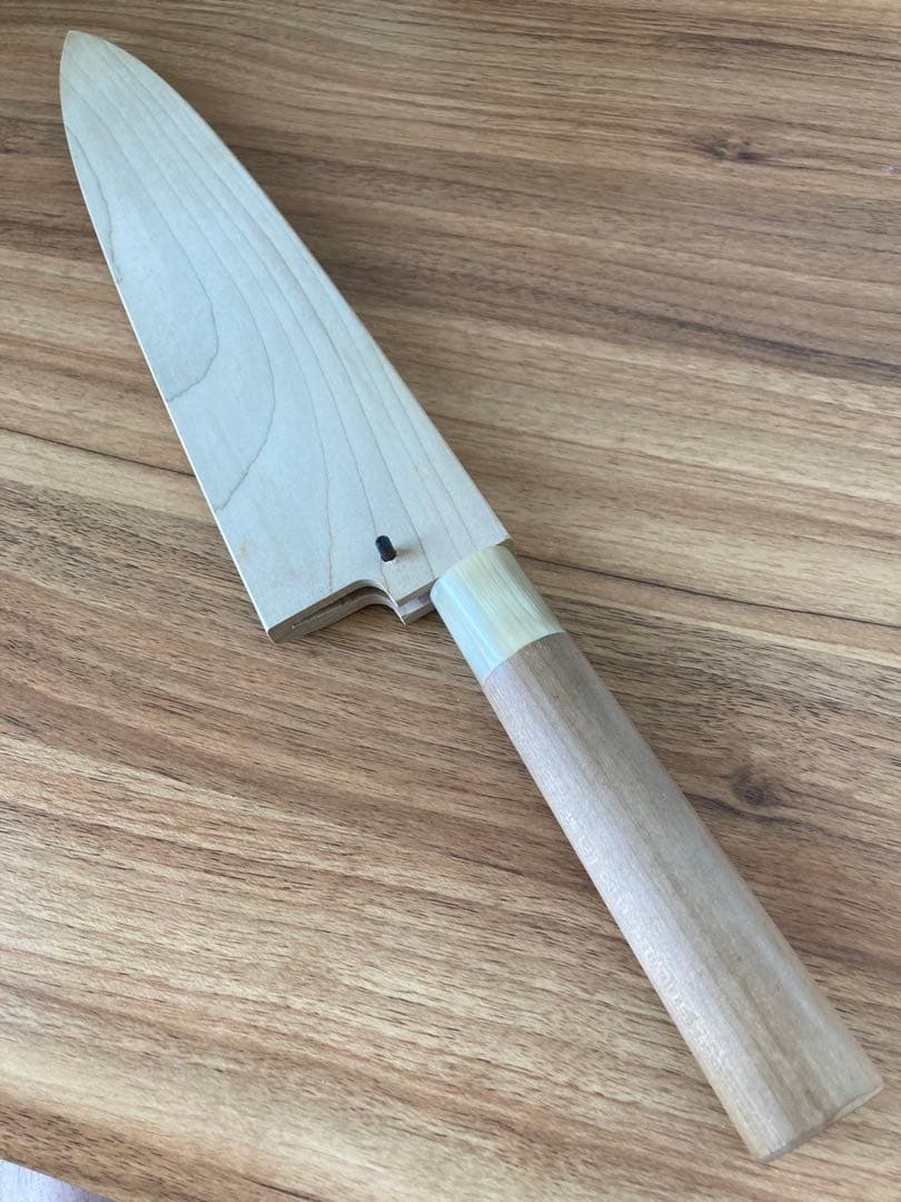へ*ぱ様 源昭忠　本鍛錬　青紙鋼　相出刃包丁　鞘付き