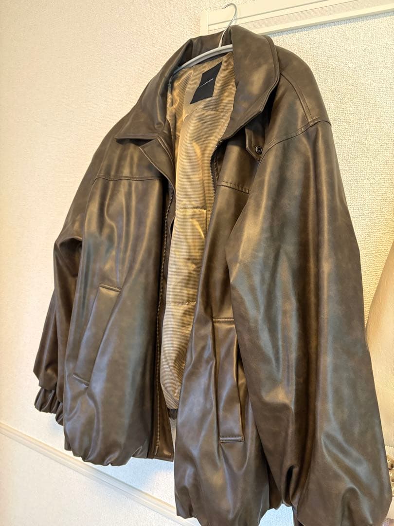 ジーナシス　ヴィンテージレザーブルゾン【ブラウン】