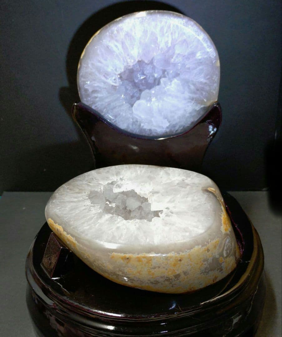 割引大特価✴️高品質✴️美品✴️開運✴️トレジャー瑪瑙 ペア水晶 ジオード 龍穴