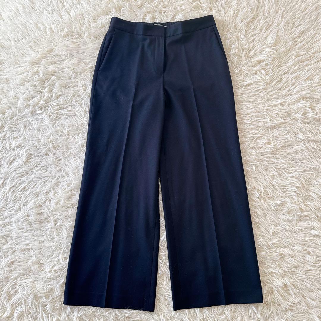 近年 セオリーリュクス✨ノーカラー パンツスーツ セットアップ 濃紺 40 38