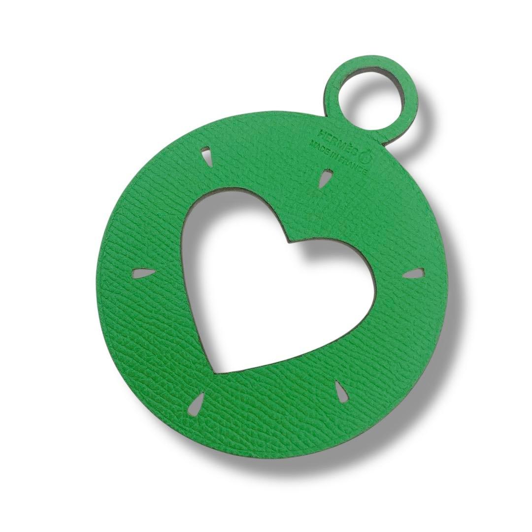 極美品✨エルメス　プティアッシュ サークルイン ハート　チャーム　キーホルダー