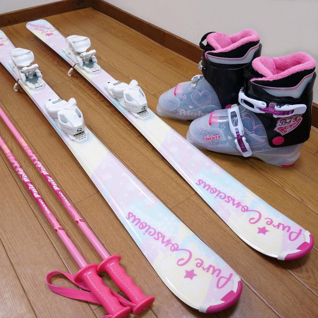 メンテ済 130cm 靴23cm PURE CONSCIOUS スキーセット