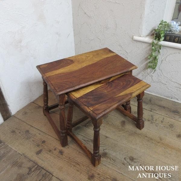 イギリス アンティーク 家具 ネストテーブル サイドテーブル 2台組 6149e
