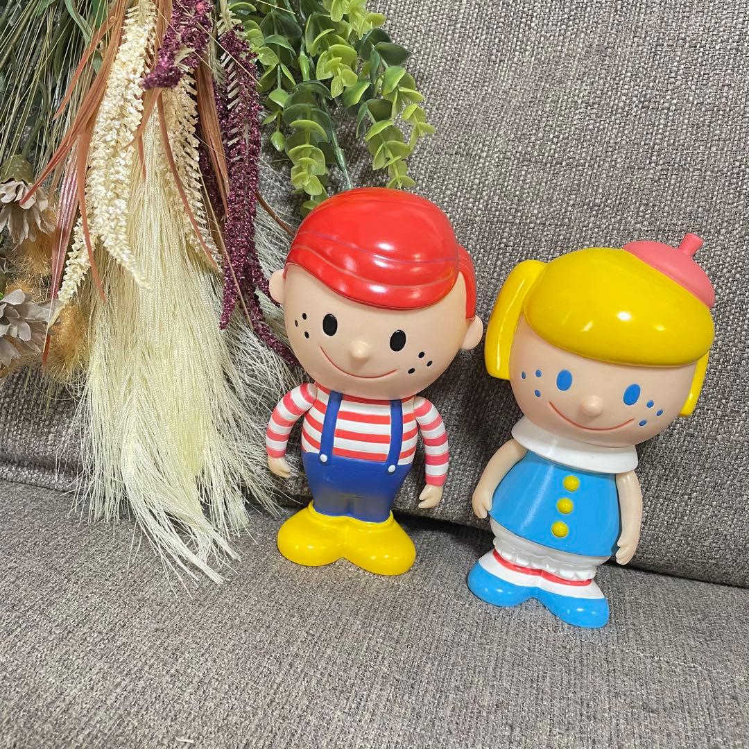 little boy&girl 貯金箱 男の子と女の子　ソフビ　フィギュア