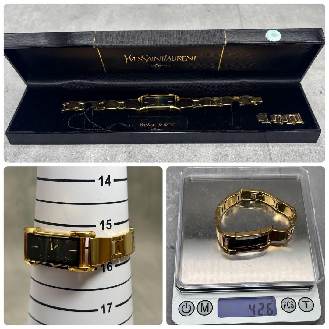 稼働✨イヴサンローラン コマ　箱付き　腕時計　カサンドラ QZ レディース