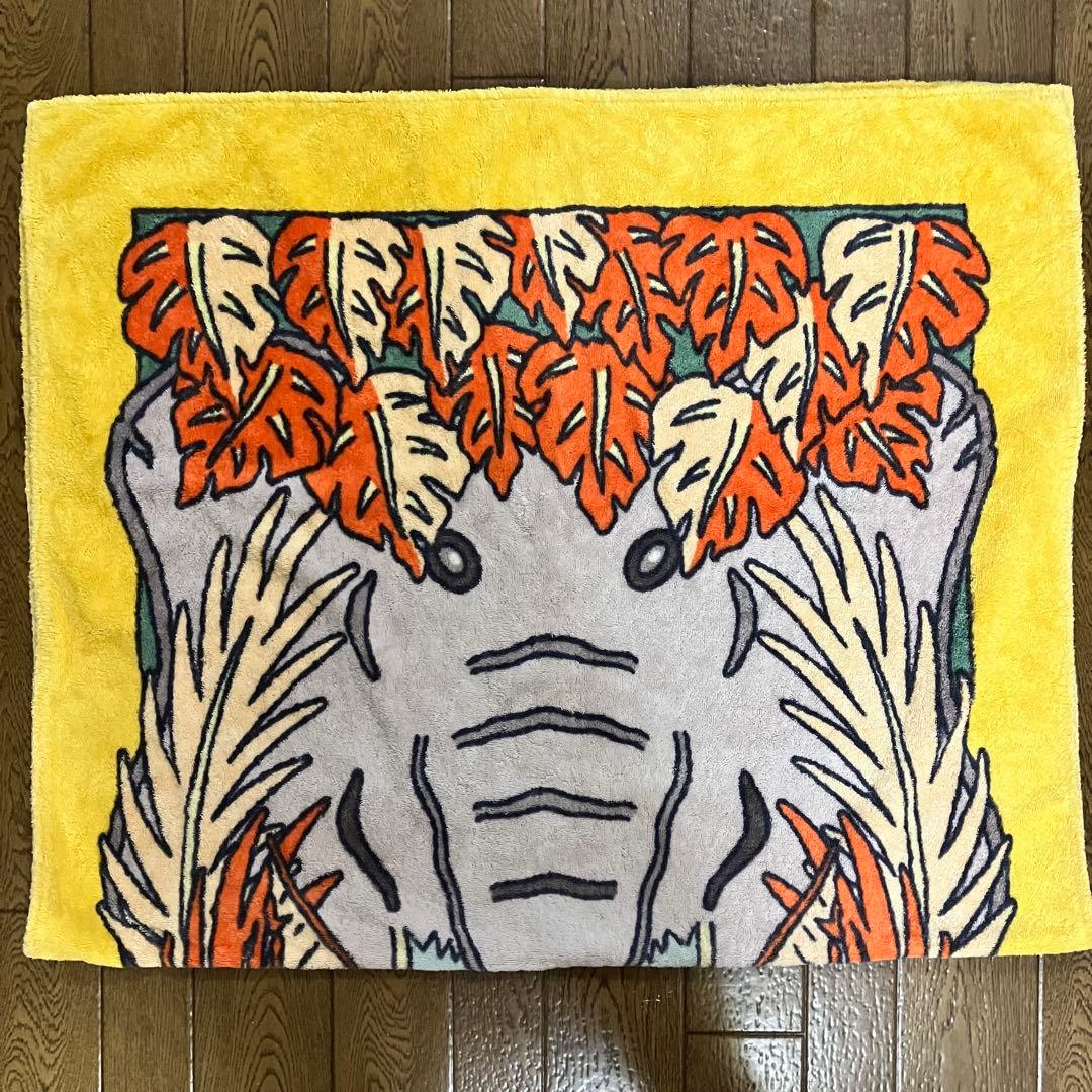 エルメス　ビーチタオル　植物と象