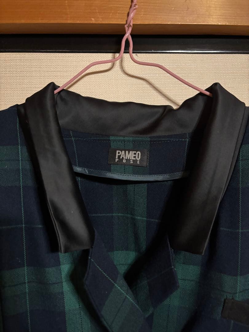 PAMEO POSE グリーン系チェックオールインワン