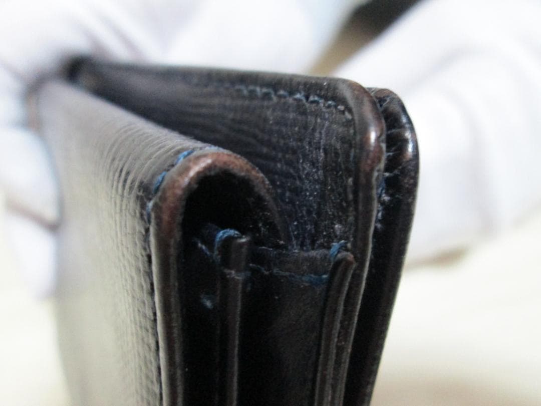 GLEN マネークリップ エンボス ダークブルー 小銭入れ付き