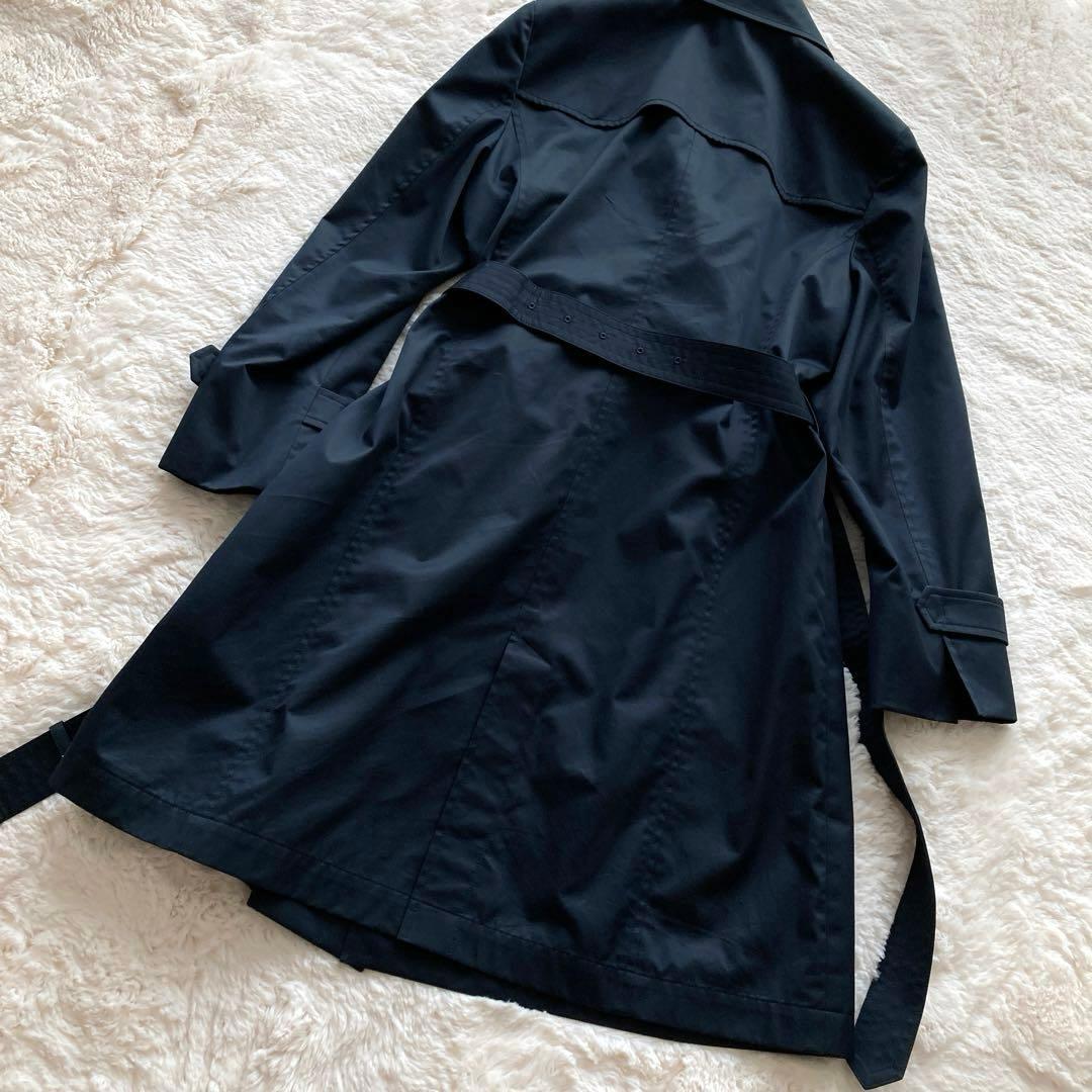 【極美品】23区 定番ネイビー トレンチコート 大きいサイズ 44 ベルト