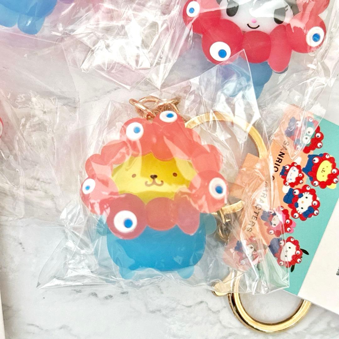 ミャクミャク　サンリオ 立体マスコット クリア　６点セット　クリアカラー