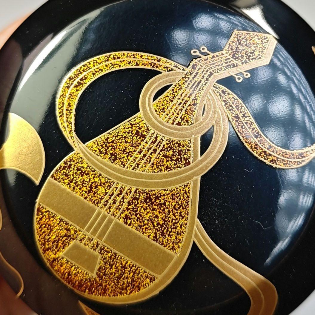 イ420 棗『漆専堂　岡本漆園作』『金梨地楽器蒔絵　棗　共箱』茶道具