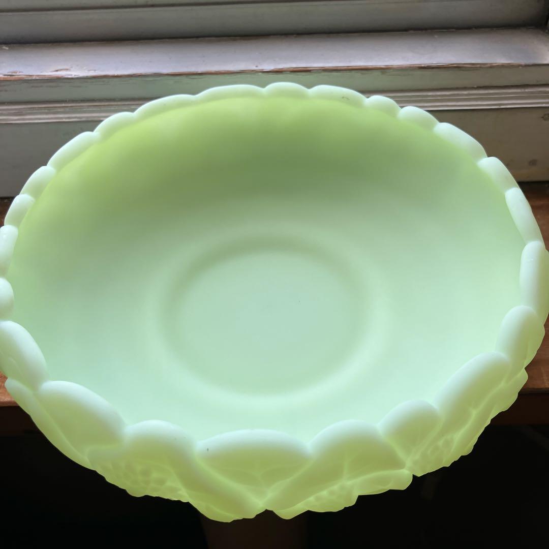 フェントン　ウランガラス　ディプレッショングラス　ボウル　カスタードガラス