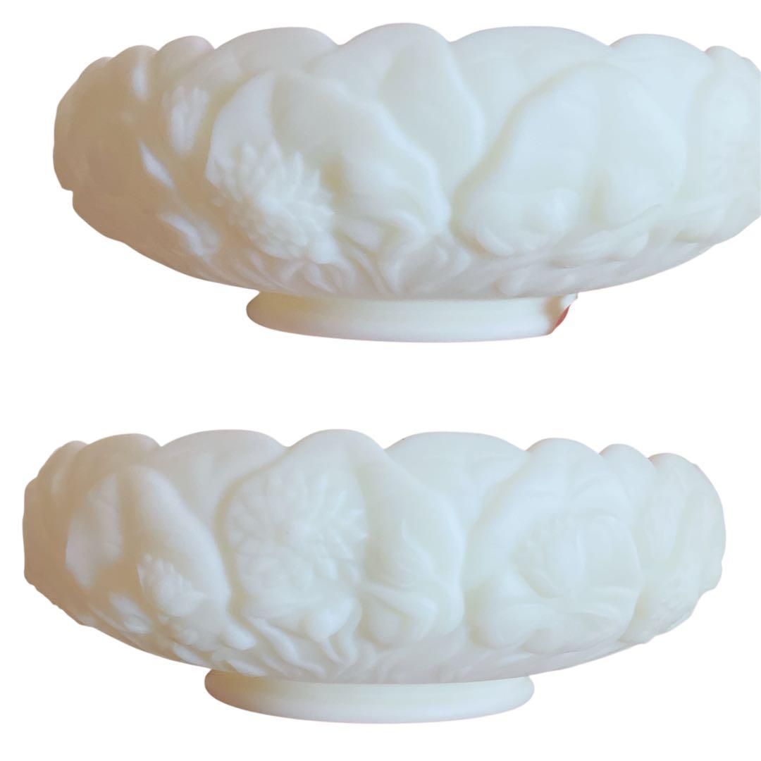 フェントン　ウランガラス　ディプレッショングラス　ボウル　カスタードガラス