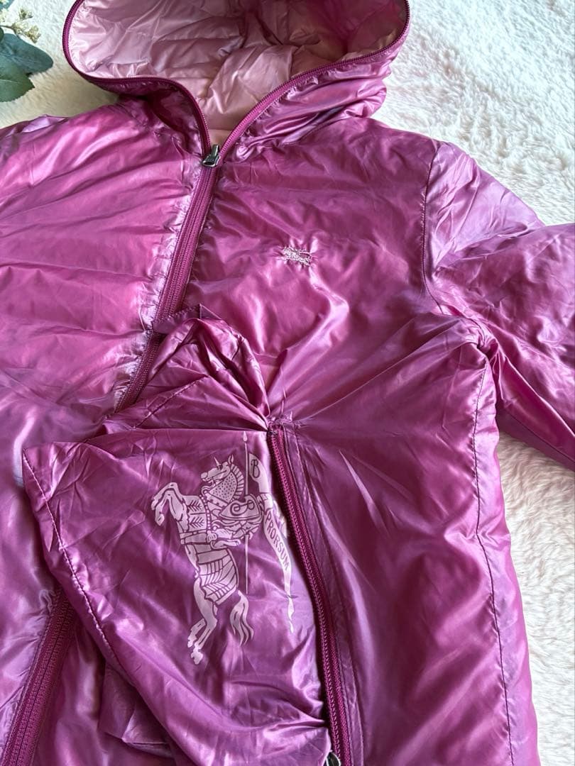 バーバリーブルーレーベル極美品　薄手春向きリバーシブルライトダウンアウター　38