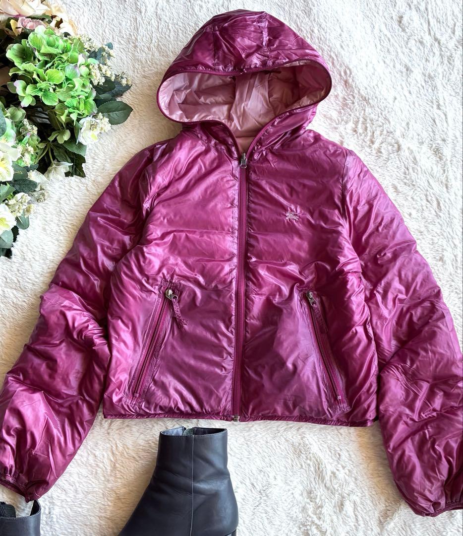 バーバリーブルーレーベル極美品　薄手春向きリバーシブルライトダウンアウター　38