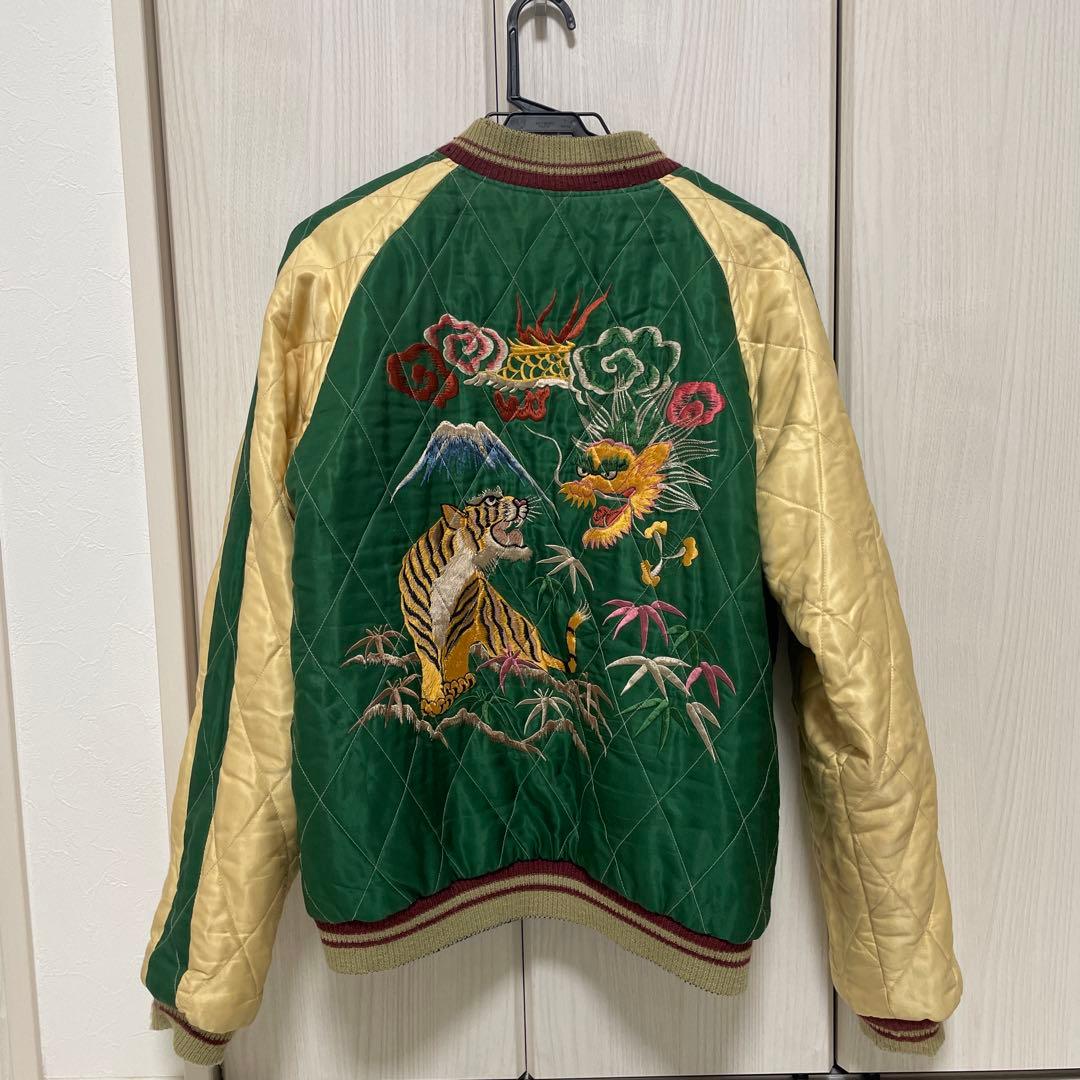 東洋　スカジャン　虎　龍　鷹　グリーン　ネイビー