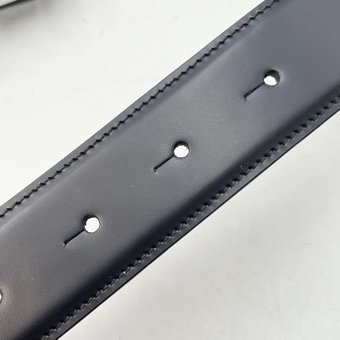 F ドルチェ＆ガッバーナ レザーベルト 真鍮プレート メンズ