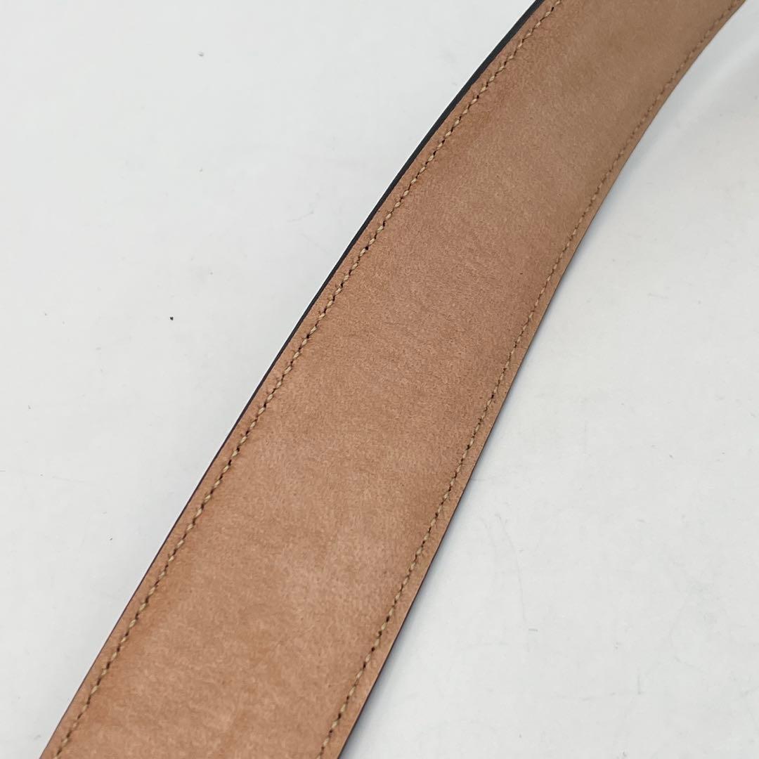 F ドルチェ＆ガッバーナ レザーベルト 真鍮プレート メンズ