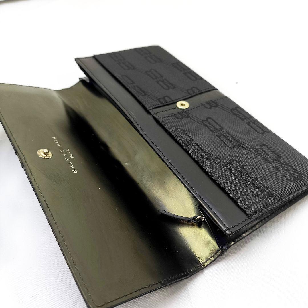 極美品 バレンシアガ 2つ折り 長財布 ブラック 黒