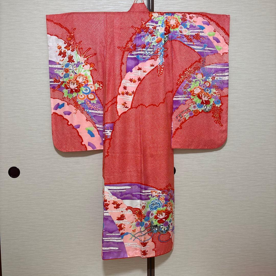 七五三 7歳 着物 長襦袢 作り帯 バッグ 草履 小物 セット