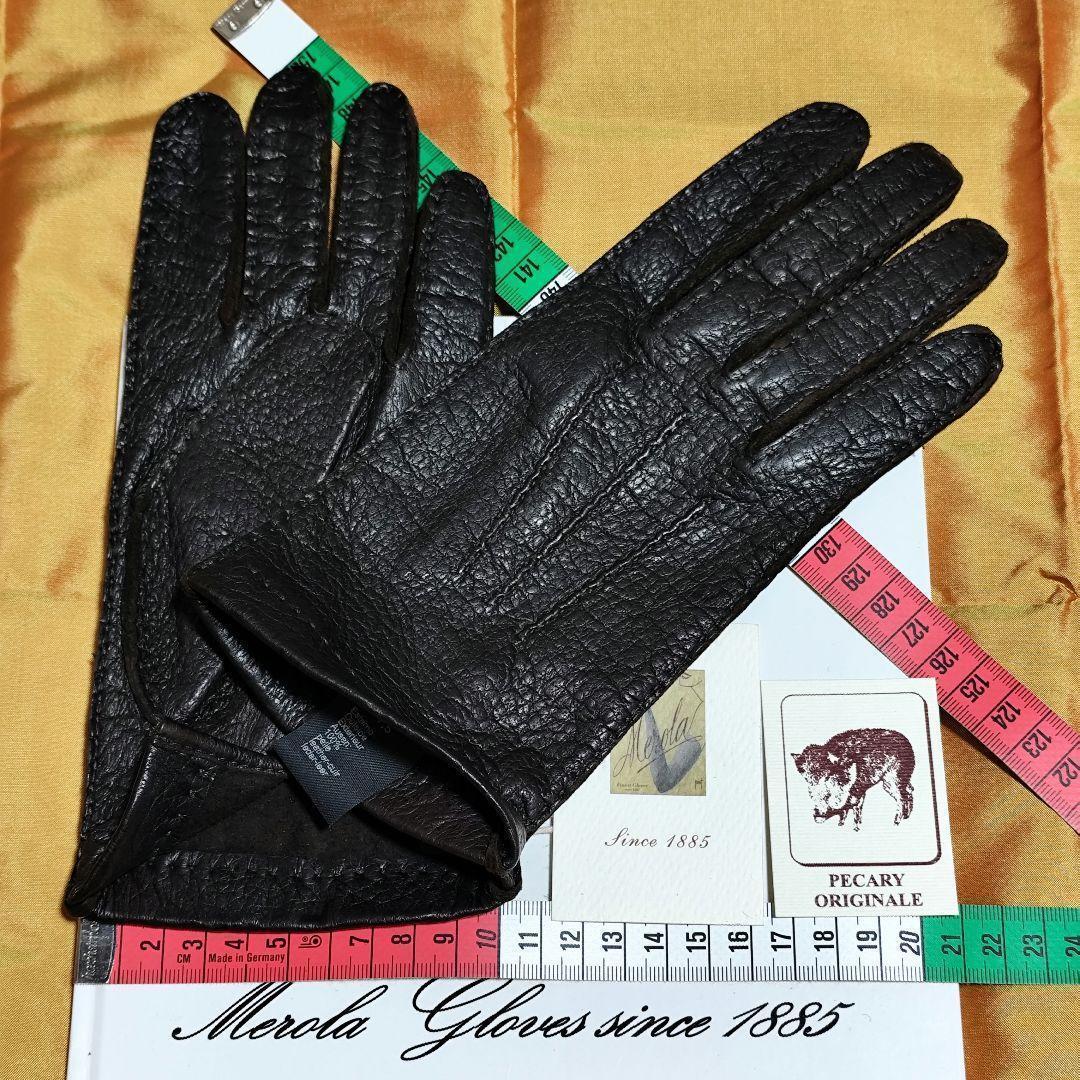 専用値下げメローラ ペッカリー焦茶ライニングなし グローブ 革手袋 MEROLA