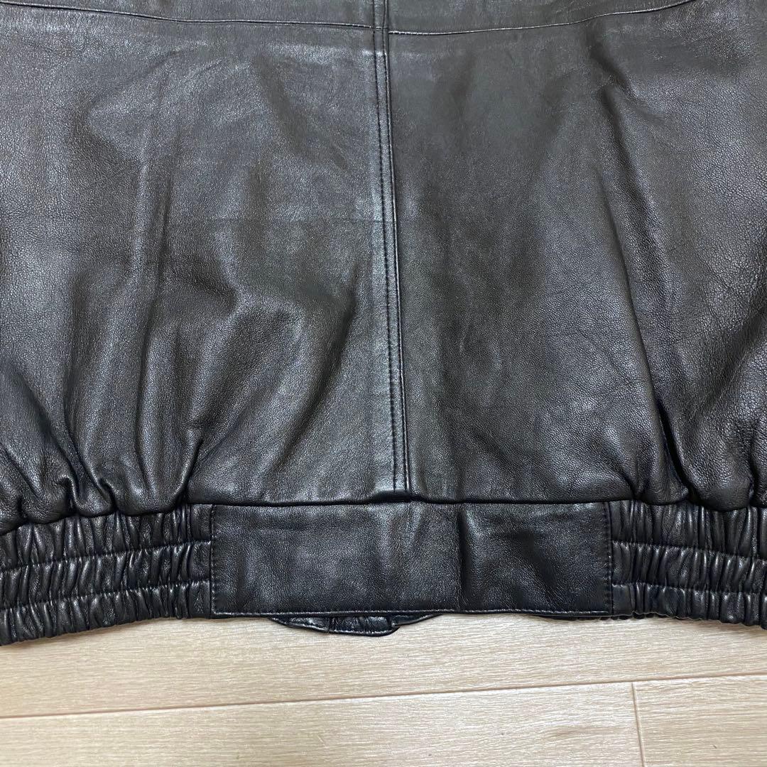 A2 黒　羊革　レザー　フライトジャケット　LL XL 柄裏地　y2k 00s
