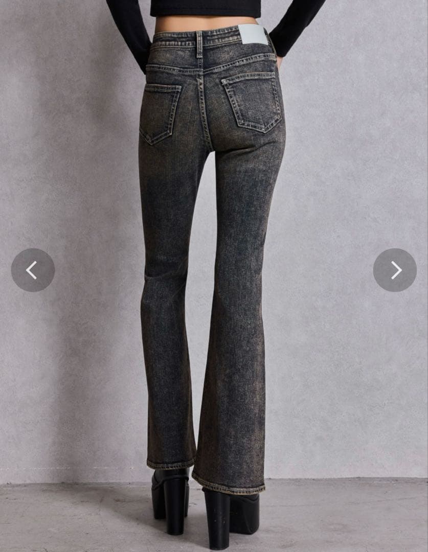 GYDA ハイウエスト bijou フレアデニム XS インディゴ