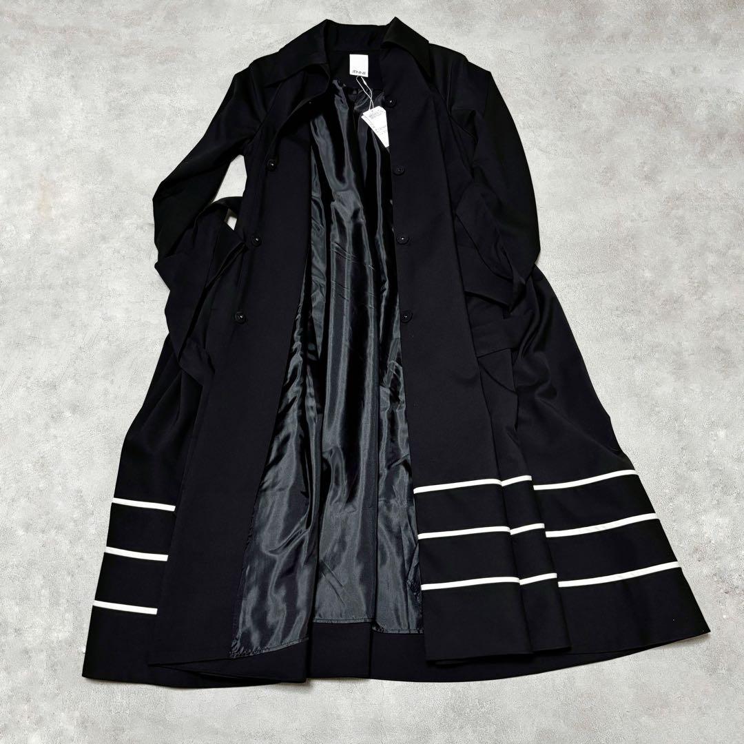 新品未使用　完売品　JENNE 配色フレンチスタイルトレンチコート　ブラック