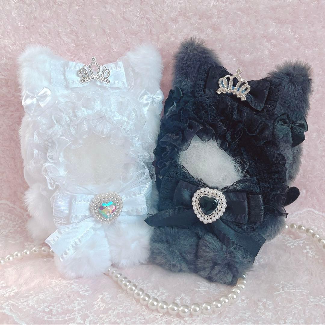 b.214 ぬい服 12cm ちびぐるみ 着ぐるみ おすわり 白黒 猫セット