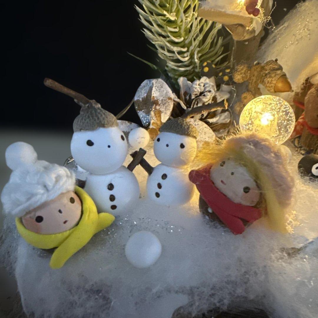 どんぐりアート♡節分オブジェライト＆かまくらオブジェライトダックス柴犬添え♡