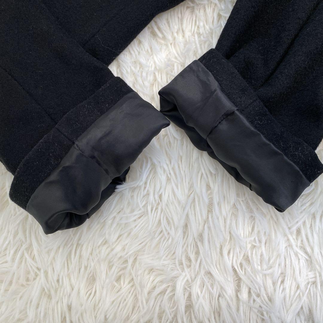 ピンキーアンドダイアン カシミヤ混 フォックスファーコート ベルト付き 黒 38