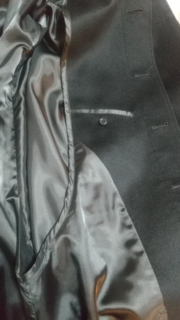 和装 トンビコート カシミヤ20％ メンズLサイズ ブラック