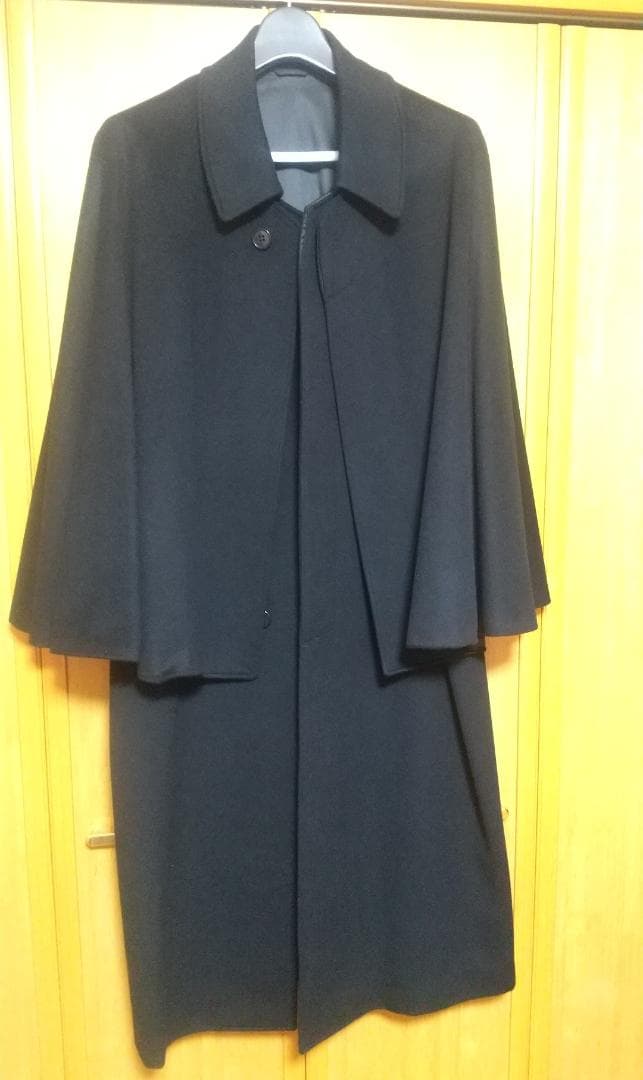 和装 トンビコート カシミヤ20％ メンズLサイズ ブラック