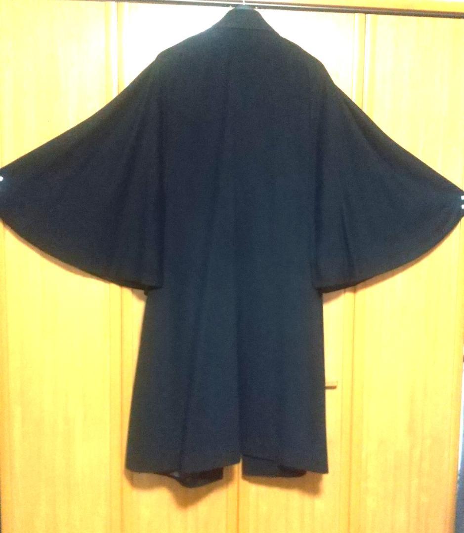和装 トンビコート カシミヤ20％ メンズLサイズ ブラック