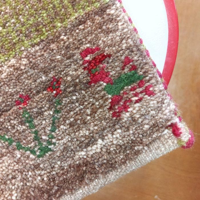 値下げ交渉ミニギャベ●33×34㎝●手織●本物●新品未使用 遊牧民が紡ぐギャッベ