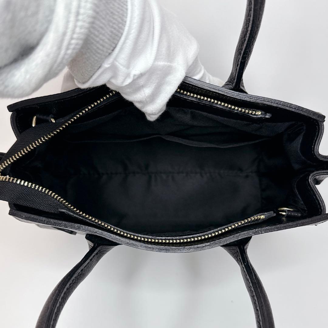 【極美品】AULENTTI トートバッグ　ショルダーバッグ　ベルト　ブラック