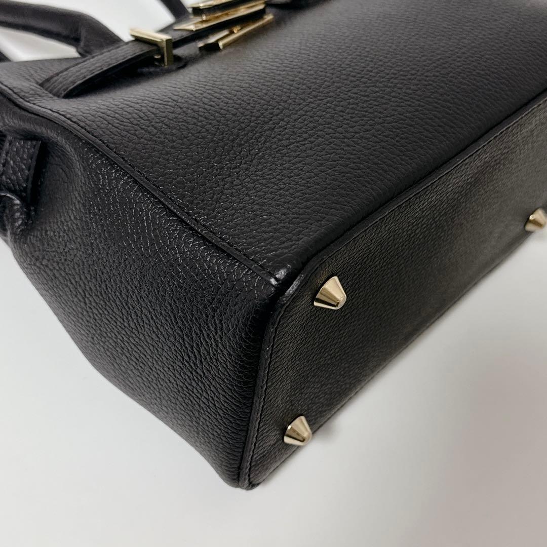 【極美品】AULENTTI トートバッグ　ショルダーバッグ　ベルト　ブラック