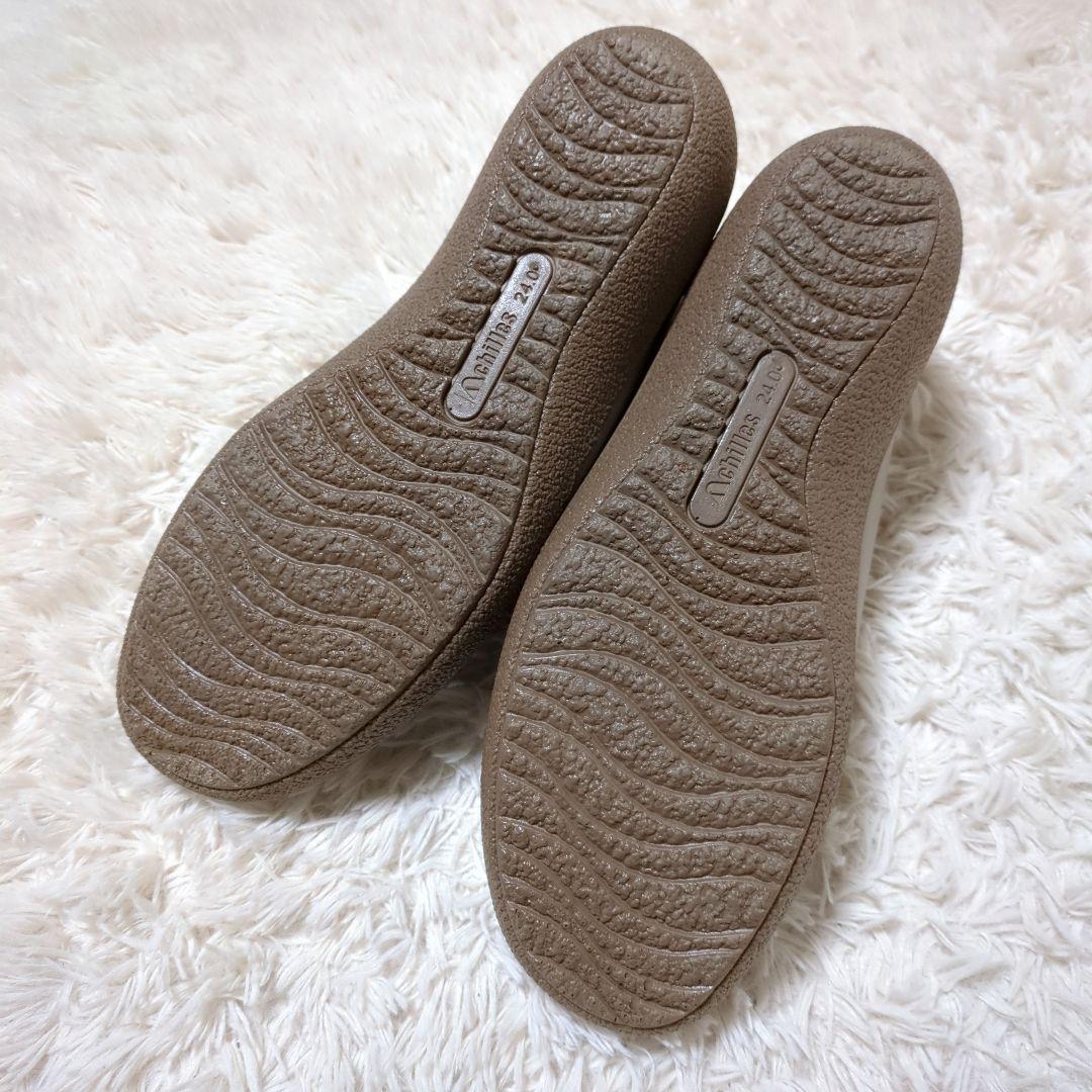 新品未使用！アキレスソルボ　レザーコンフォートシューズ　24.0cm　グレージュ