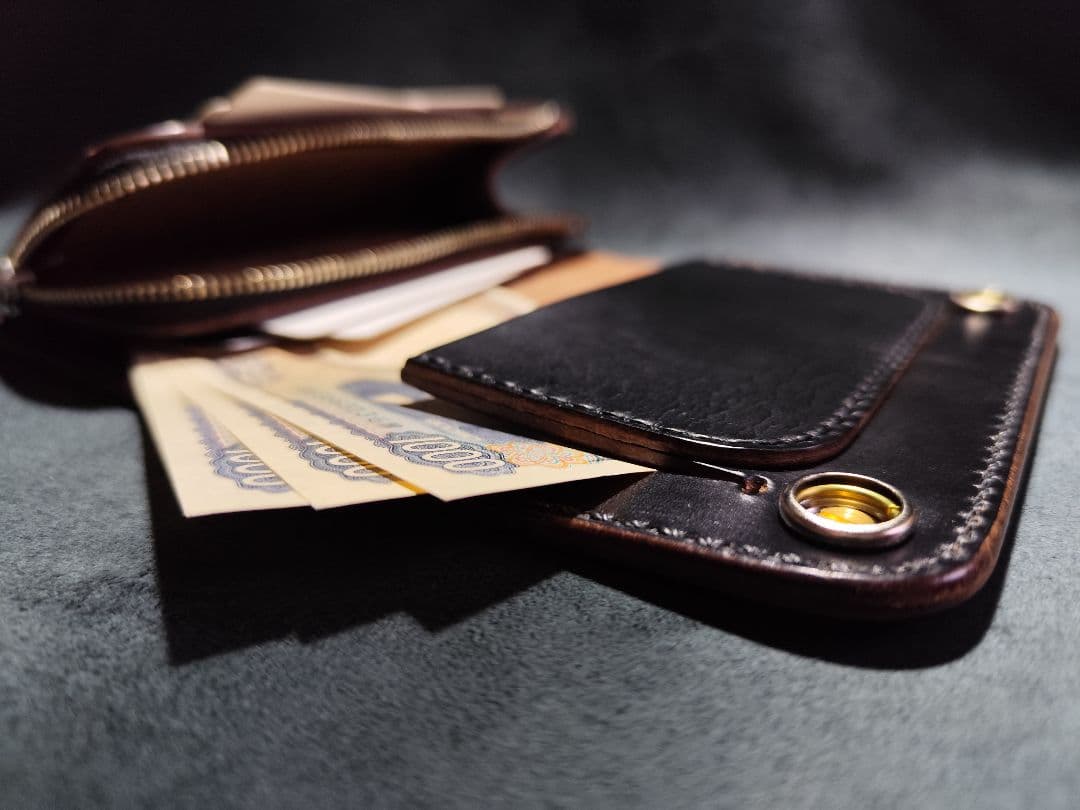 HORWEENクロムエクセル ミドルトラッカーウォレット③　ターコイズコンチョ