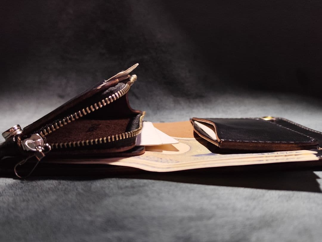 HORWEENクロムエクセル ミドルトラッカーウォレット③　ターコイズコンチョ