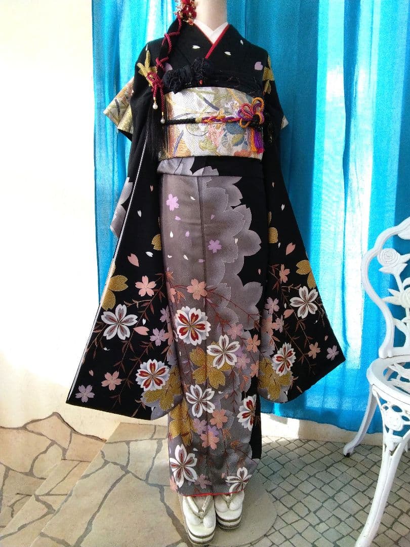振袖フルセット、正絹振袖成人式、重ね衿帯揚げ帯締め、西陣袋帯、長襦袢