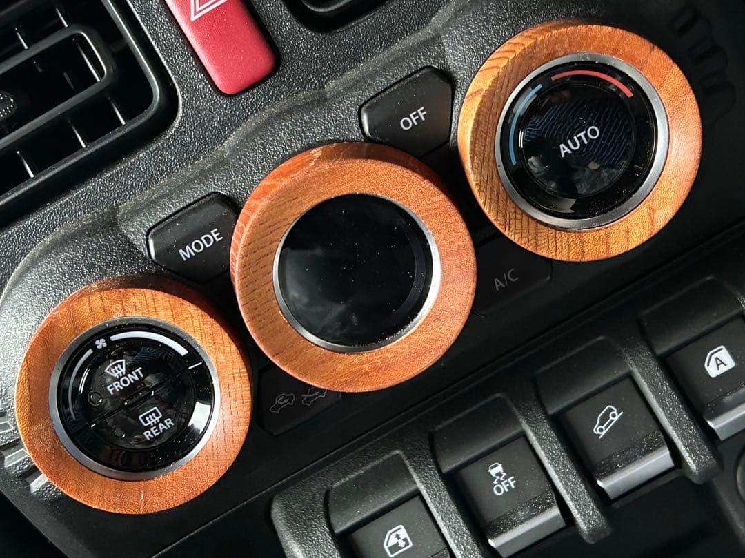 新型ジムニー エアコンダイヤルリング 欅(ケヤキ) jb64 jb74