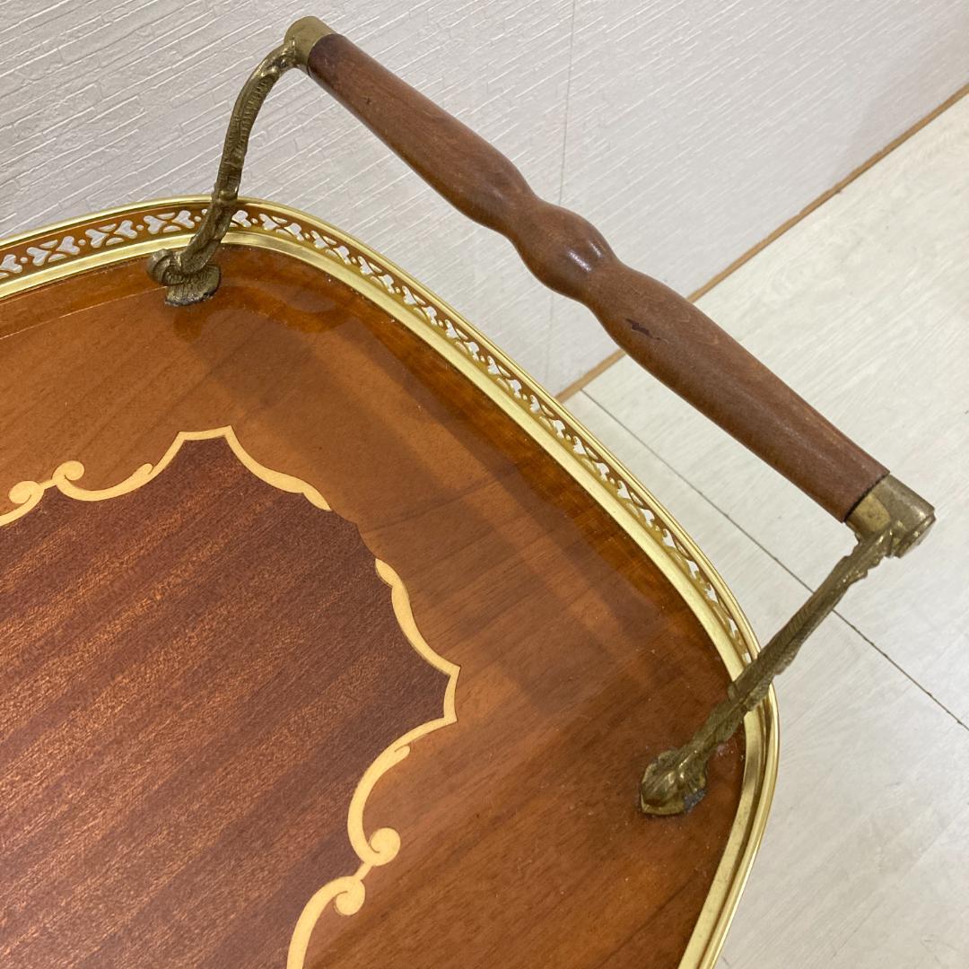 イタリア　クラシック　ワゴン　キッチンワゴン　象嵌