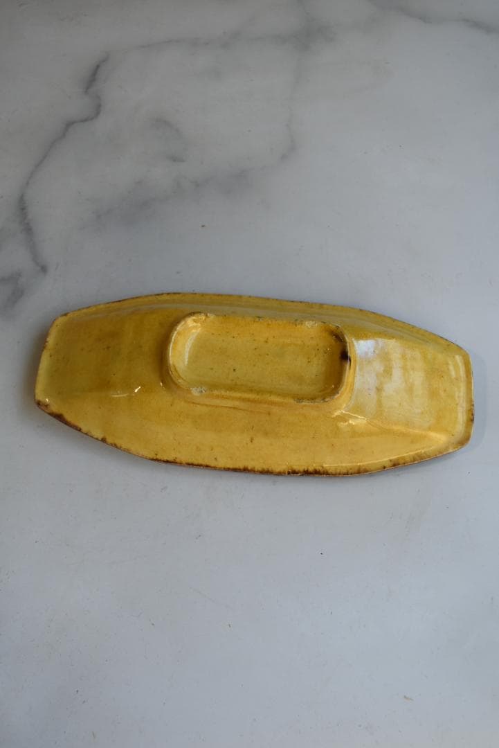 美品フランス19世紀　デュルフィー窯　ラヴィエ皿　アンティーク　民藝