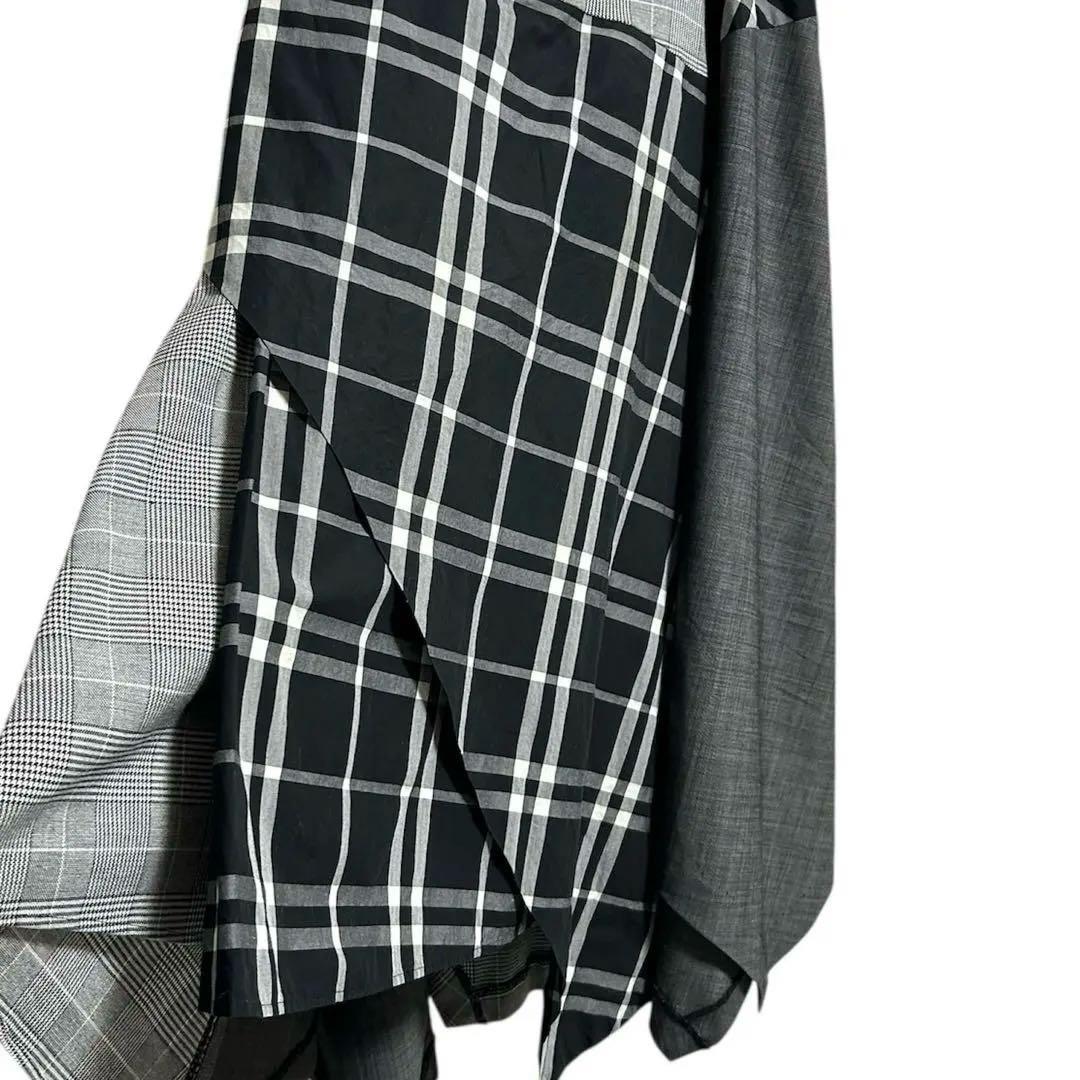 エンフォルドENFORD変形パッチワークチェックスカート　38