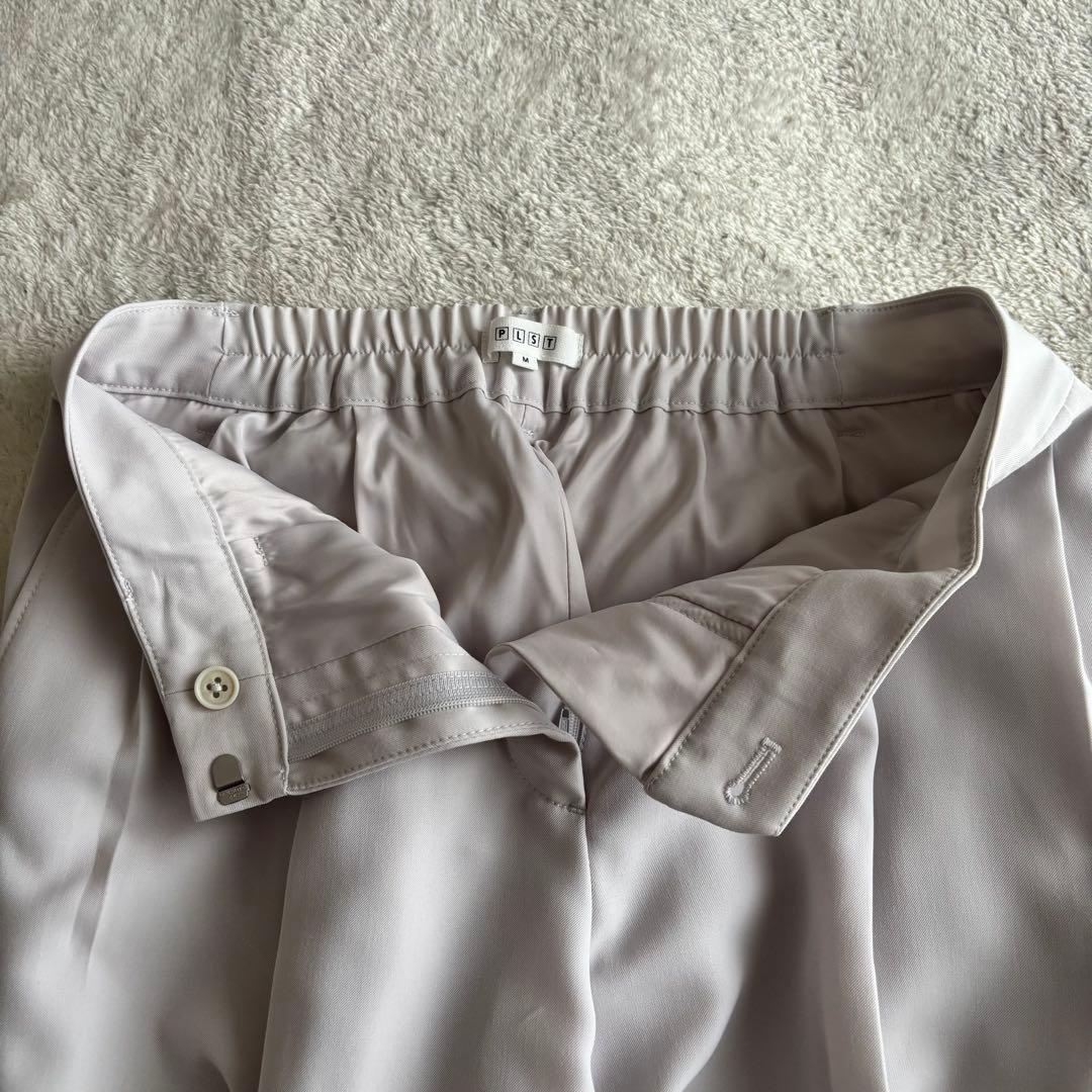 PLST プラステ パンツスーツ ノーカラー ライトグレー Mサイズ