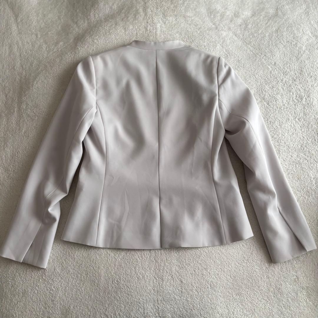 PLST プラステ パンツスーツ ノーカラー ライトグレー Mサイズ