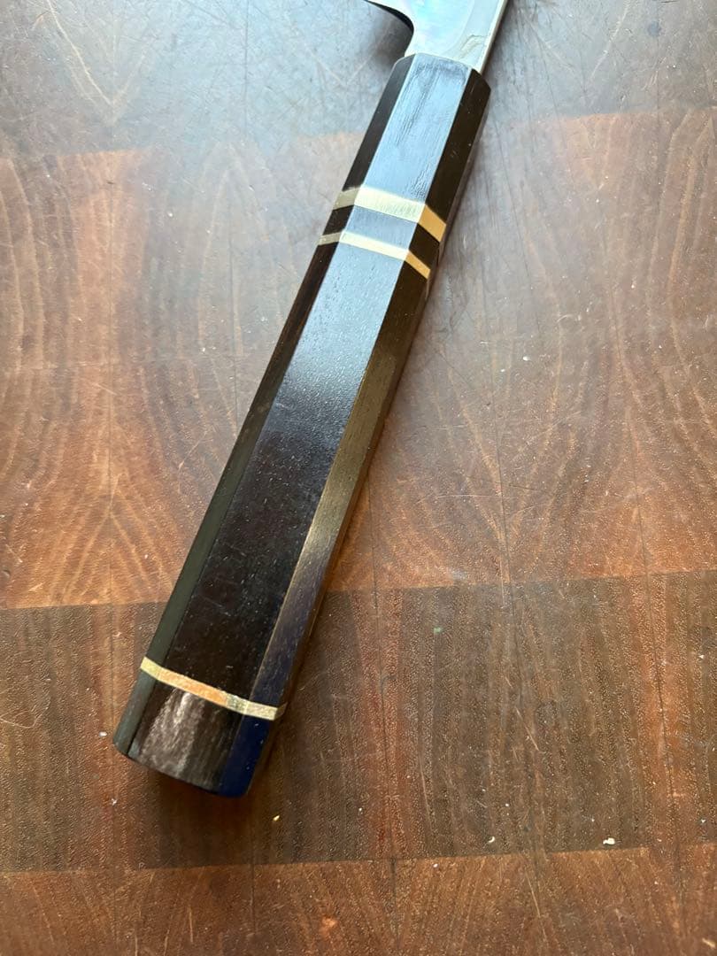 堺打刃物　霞　切付　柳刃　尺　300mm 包丁　白鋼　和包丁　黒檀　八角柄