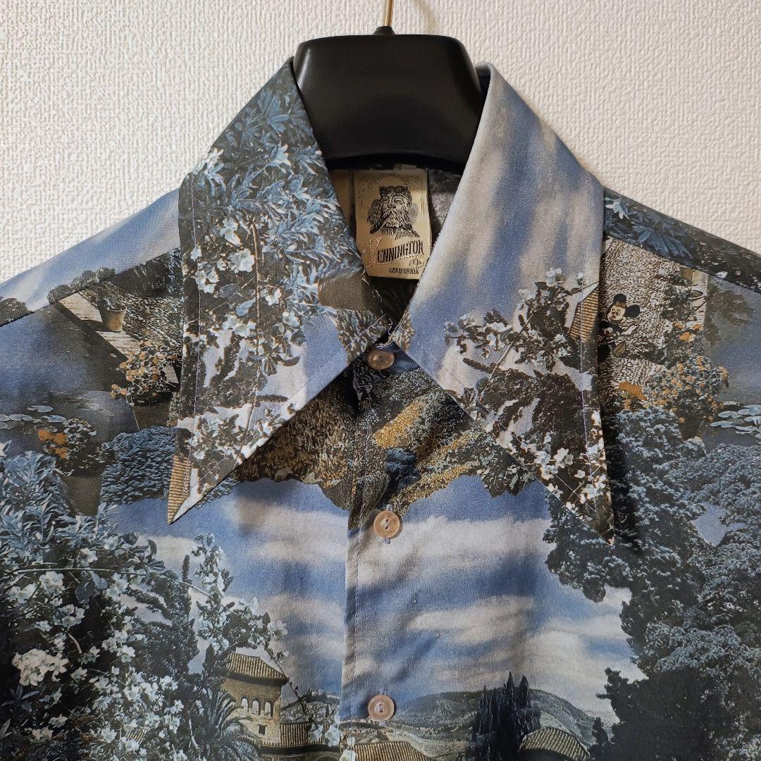 70年代 KENNIGTON ケニントン 隠れミッキー 総柄シャツ Lサイズ