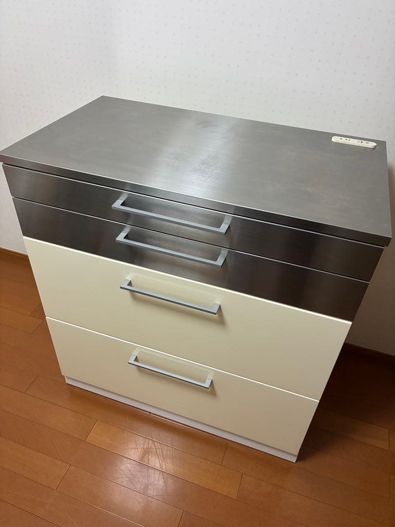 Francfranc ステンレス天板のキッチン収納キャビネット